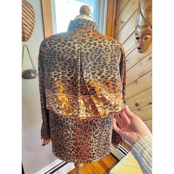 Vintage 1980’s Leopard Print Blouse Button Up - Picture 7 of 9